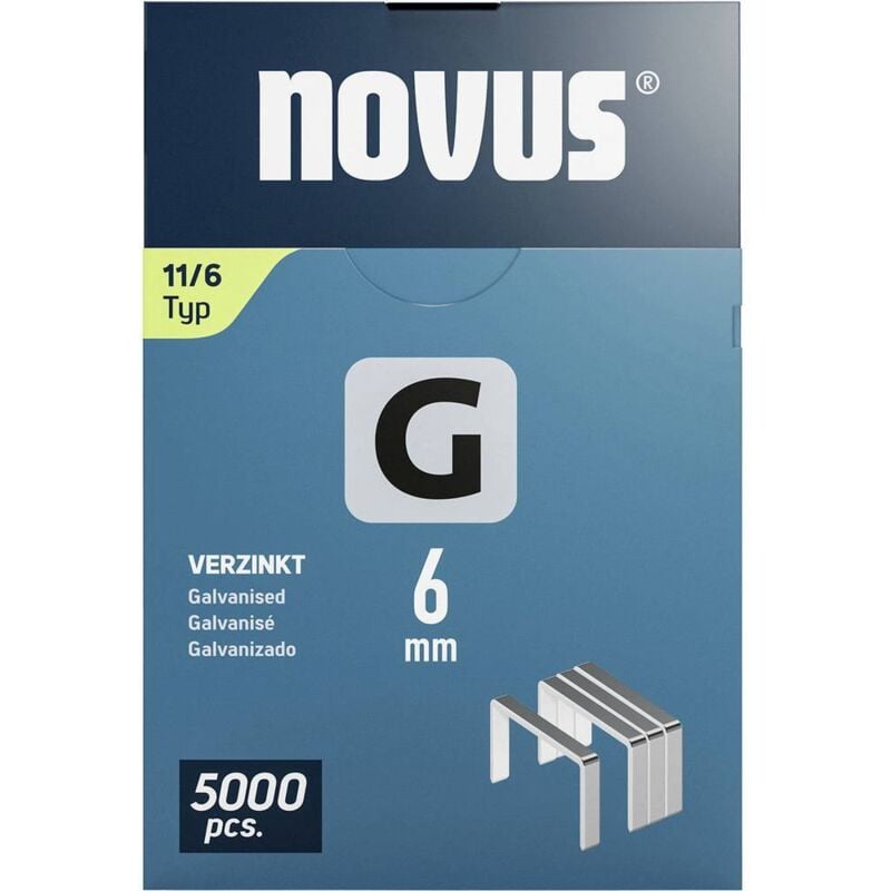 foto del prodotto novus tools 042 0765 graffette filo piatto tipo 11 5000 pz. dimensioni l x l 6 mm x 10.6 mm