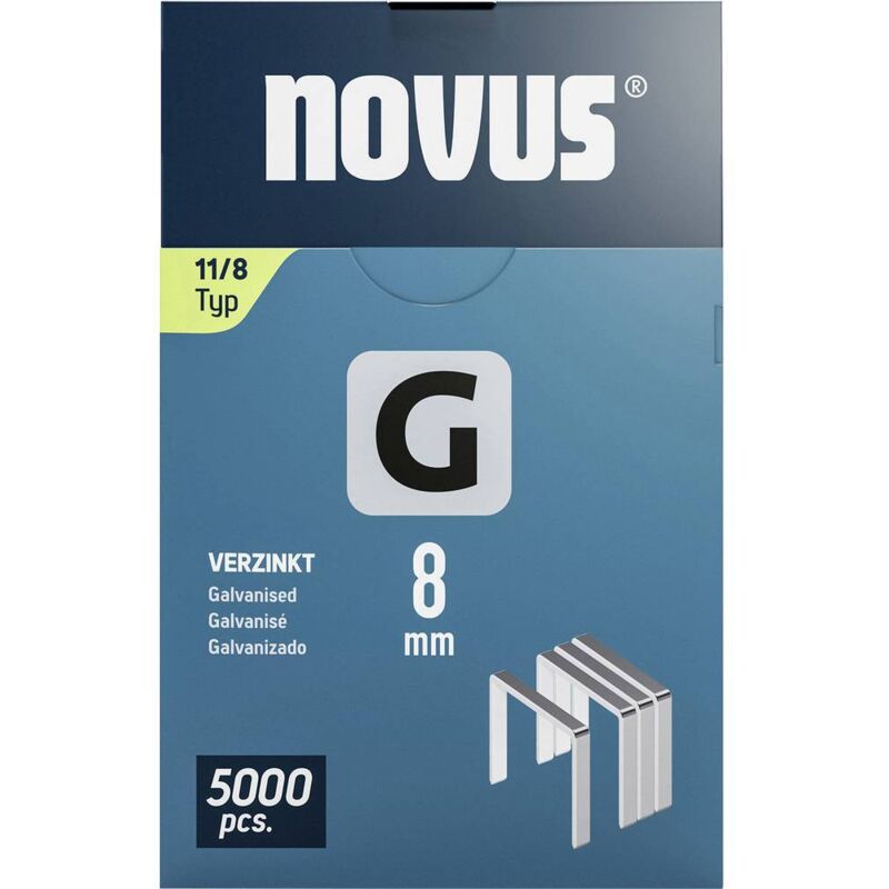foto del prodotto novus tools 042 0766 graffette filo piatto tipo 11 5000 pz. dimensioni l x l 8 mm x 10.6 mm