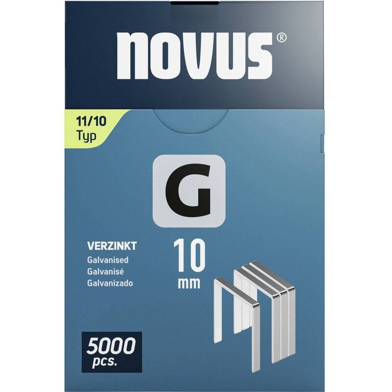 foto del prodotto novus tools 042 0767 graffette filo piatto tipo 11 5000 pz. dimensioni l x l 10 mm x 10.6 mm