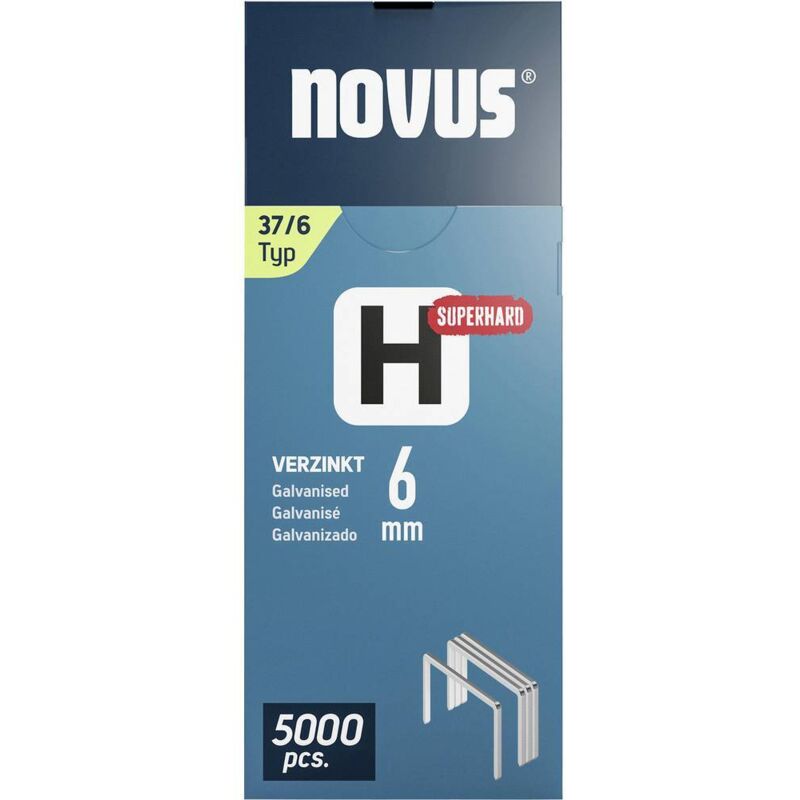 foto del prodotto novus tools 042 0770 graffette punto sottile tipo 37 5000 pz. dimensioni l x l 6 mm x 10.6 mm