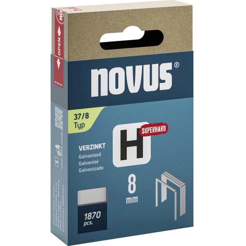 foto del prodotto novus tools 042 0785 graffette punto sottile tipo 37 1870 pz. dimensioni l x l 8 mm x 10.6 mm