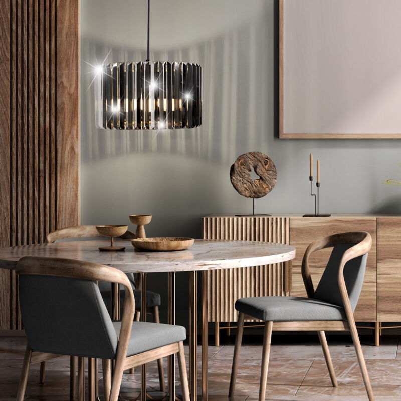 foto del prodotto nowa lampada a led a sospensione lampada da tavolo lampada da tavolo in vetro aste a sospensione lampada da soggiorno in legno, cristalli k5,