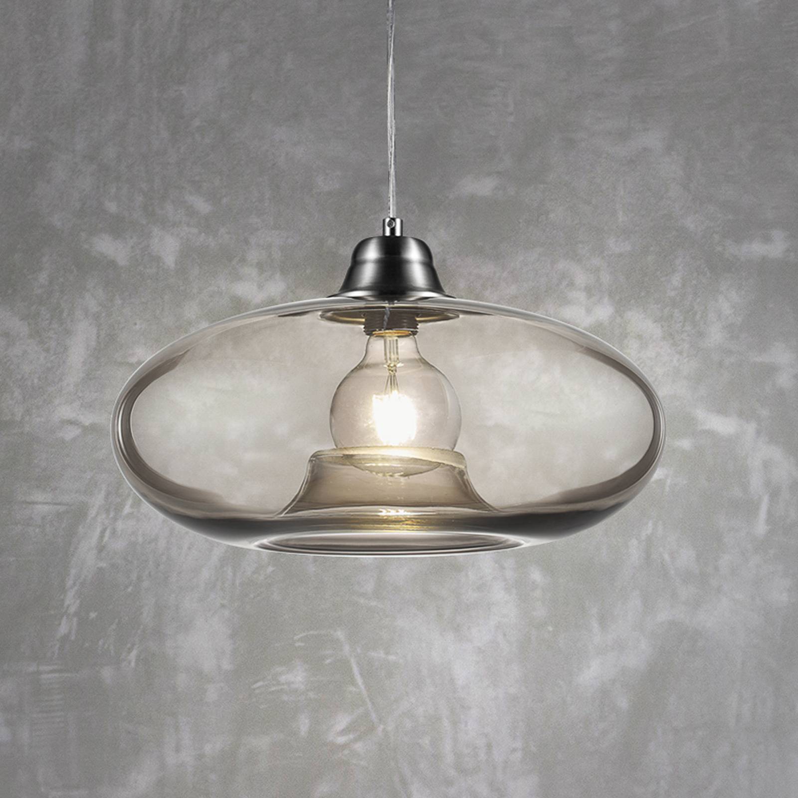 foto del prodotto nowa lampada a sospensione lille con vetro, grigio fumè