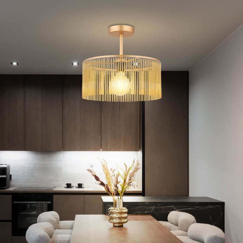 foto del prodotto nowa lampada da soffitto a led color oro lampada da soggiorno lampada da soffitto lampada da sala da pranzo ambra, metallo acrilico, 7w 806lm