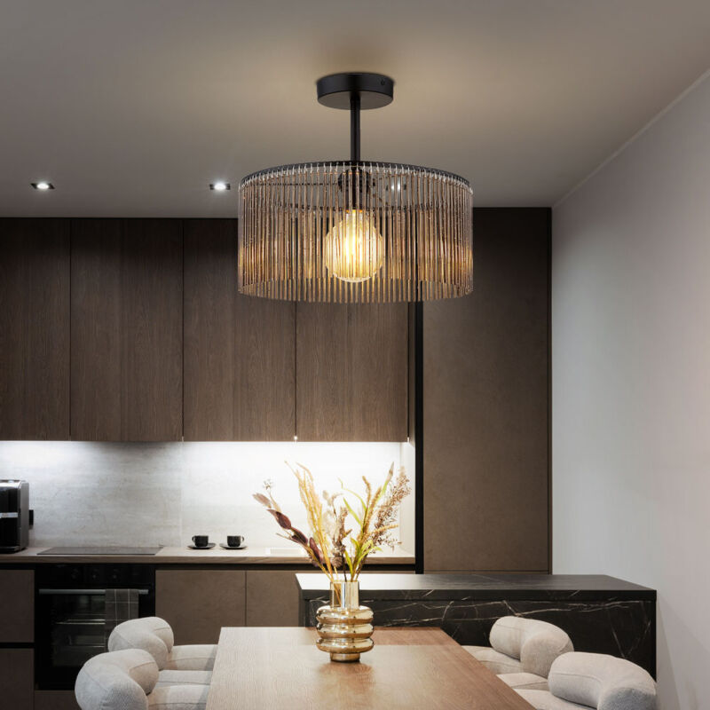 foto del prodotto nowa lampada da soffitto a led nero opaco lampada da soggiorno lampada da soffitto lampada da sala da pranzo color fumo, metallo acrilico, 7w 806lm