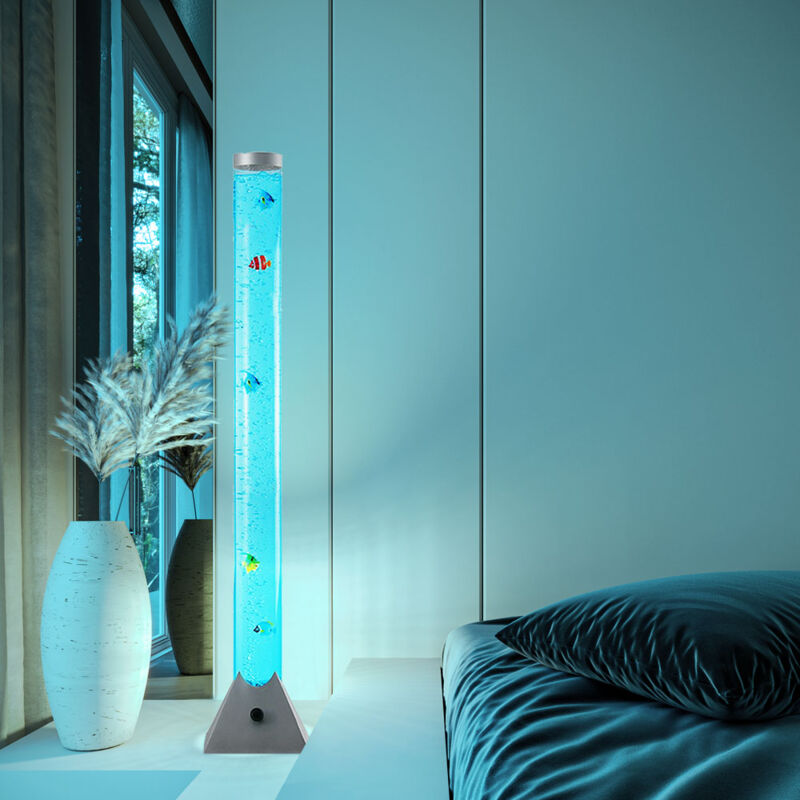 foto del prodotto nowa lampada da terra lampada da terra a colonna d acqua lampada da terra lampada laterale, funzione cambia colore pesce decorativo con forza della