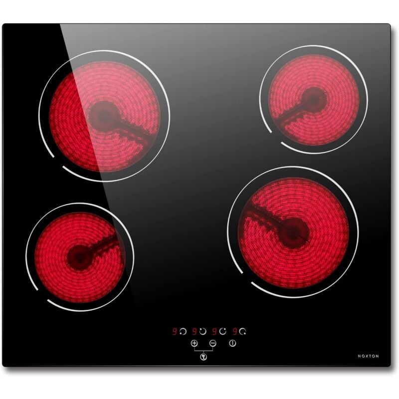 foto del prodotto noxton piano cottura 4 fuochi elettrico 6000w 60cm in vetroceramica cucina in vetro applicabile per maggior pentola con controlli touch timer