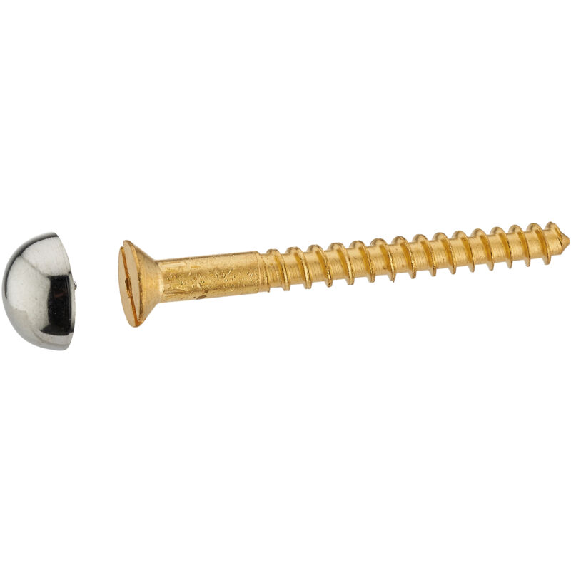 foto del prodotto noyon thiebault fissaggi per wc con viti per legno in ottone 6x60 mm e coperchi cromati, 2 pezzi