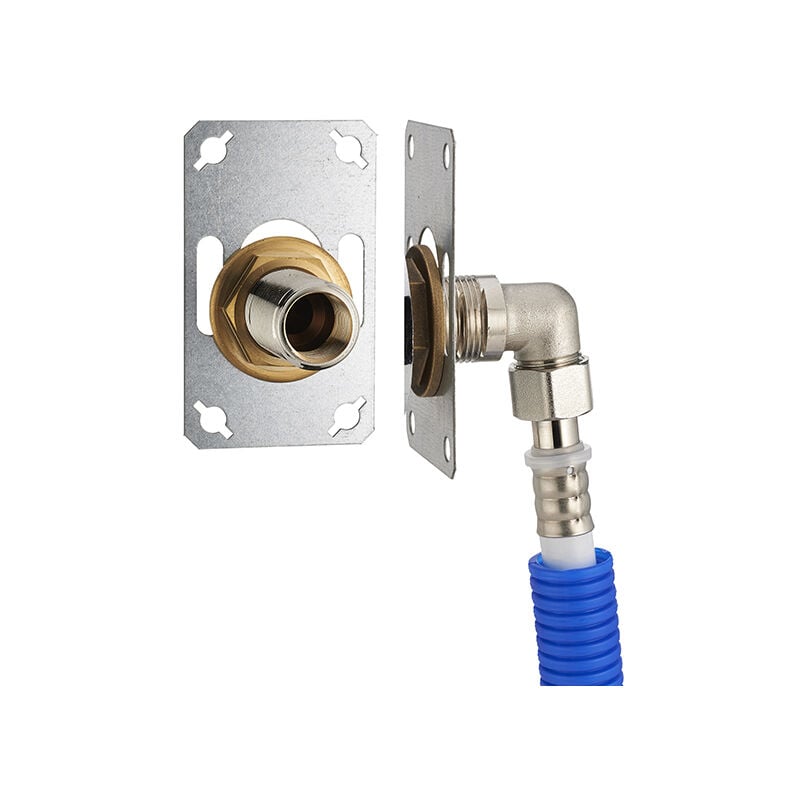 foto del prodotto noyon thiebault fixsystem semplice kit completo per il fissaggio di un rubinetto a parete singolo m1 2 15x21 gomito di alimentazione da