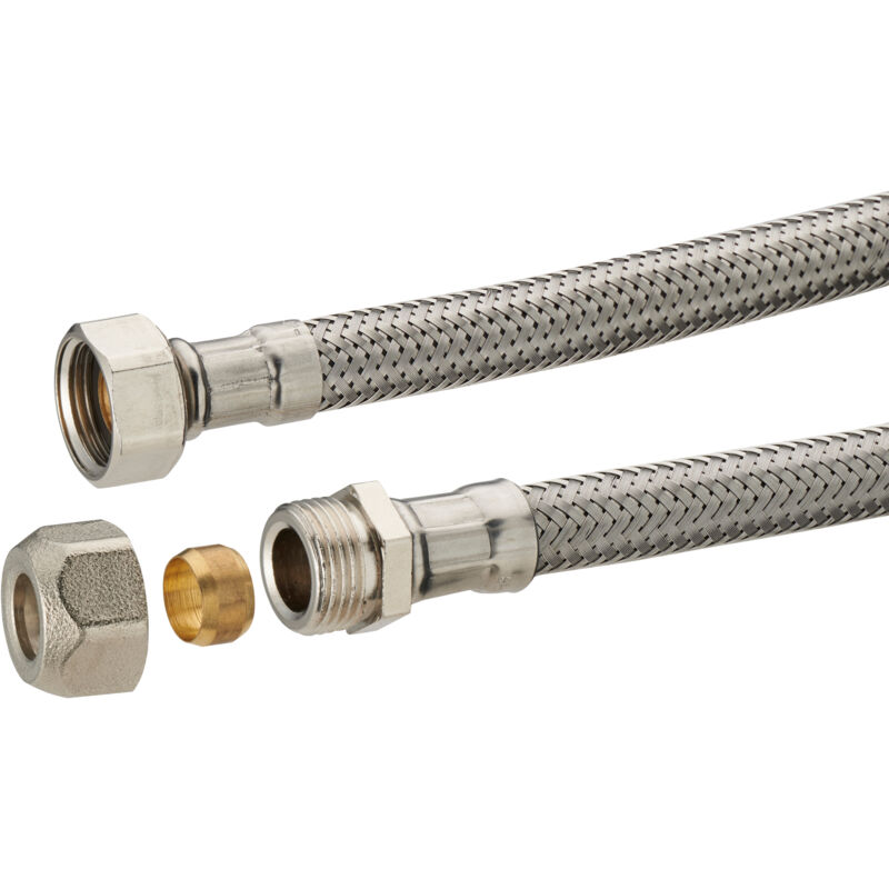 foto del prodotto noyon thiebault flessibile in acciaio inox bicono 12 femmina 12x17, lunghezza 30 cm dn8 qt 1 