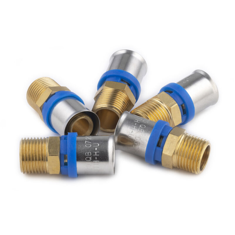 foto del prodotto noyon thiebault multistrato a pressare raccordo multiprofilo maschio m15x21 20 sacchetto con 5 raccordi