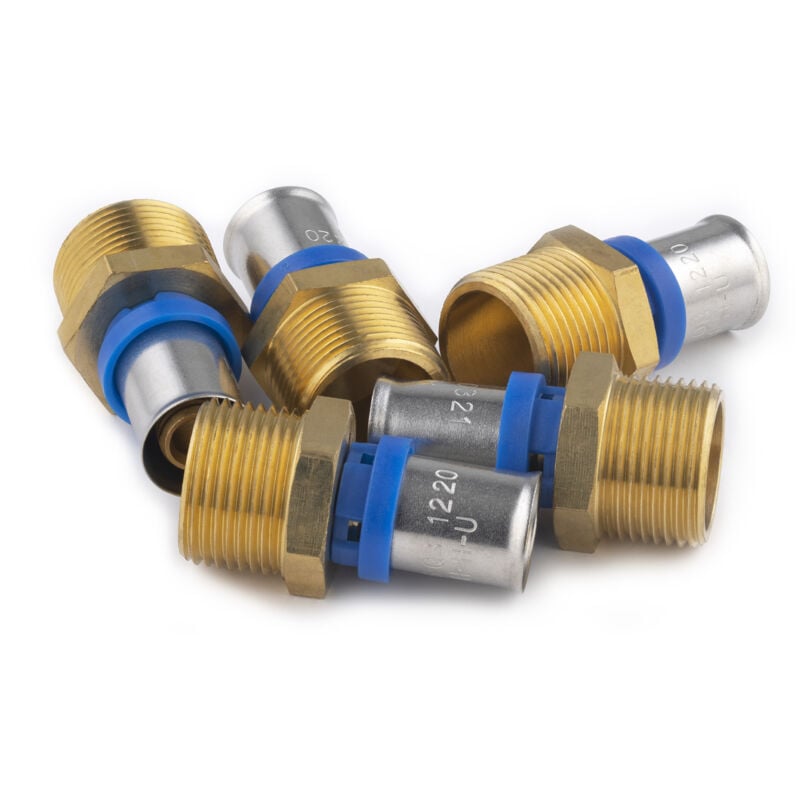 foto del prodotto noyon thiebault multistrato a pressare raccordo multiprofilo maschio m20x27 16 sacchetto con 5 raccordi