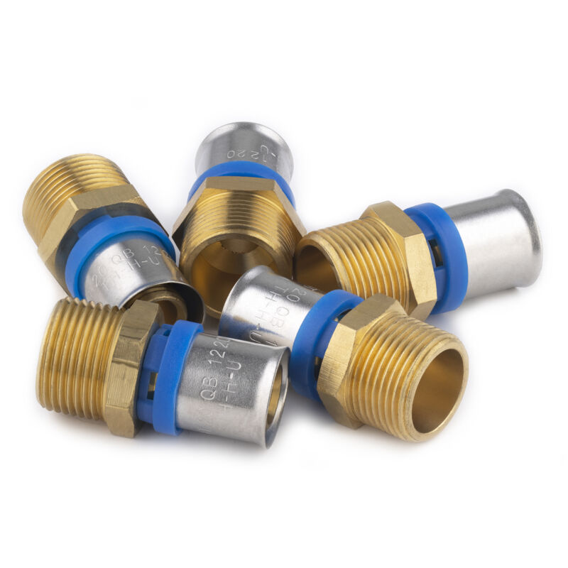 foto del prodotto noyon thiebault multistrato a pressare raccordo multiprofilo maschio m20x27 20 sacchetto con 5 raccordi