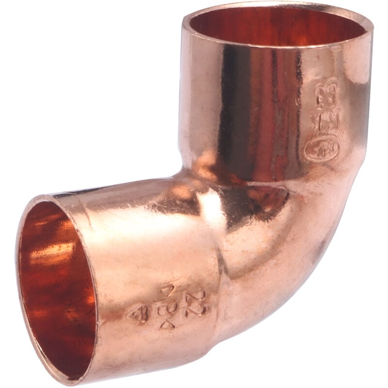foto del prodotto noyon thiebault - raccordo a gomito in rame a saldare, 90 , piccolo raggio, doppio femmina, uguale, 22