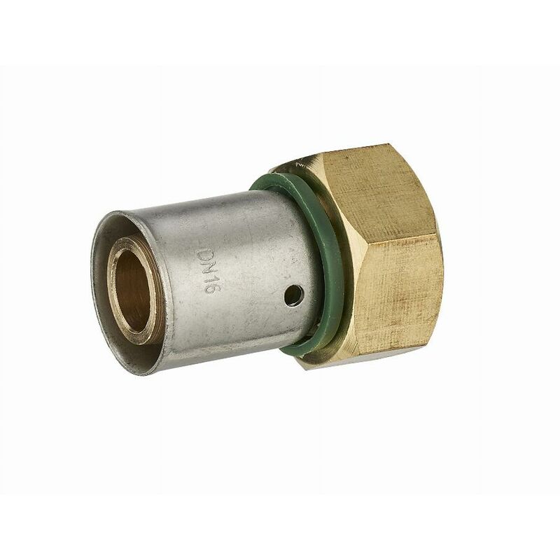 foto del prodotto noyon thiebault raccordo a pressare diritto profilo th per tubo per 16 mm filettato femmina dado libero f1 2 15x21 raccordo a pressare in