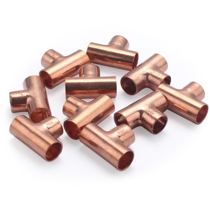foto del prodotto noyon thiebault - raccordo a t in rame a saldare, femmina, uguale, 14, 10 pezzi