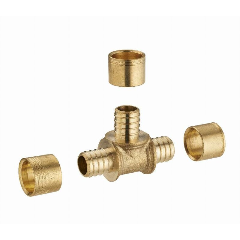 foto del prodotto noyon thiebault raccordo a t uguale per tubo per 16 mm anello in ottone 3190 16l1