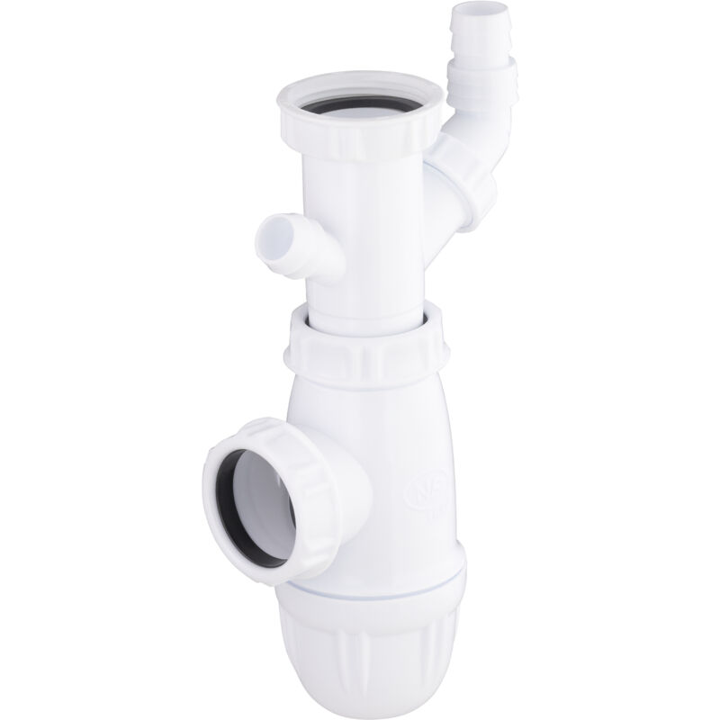 foto del prodotto noyon thiebault sifone per lavello in plastica, con 2 prese per lavatrice, 40, 40x49