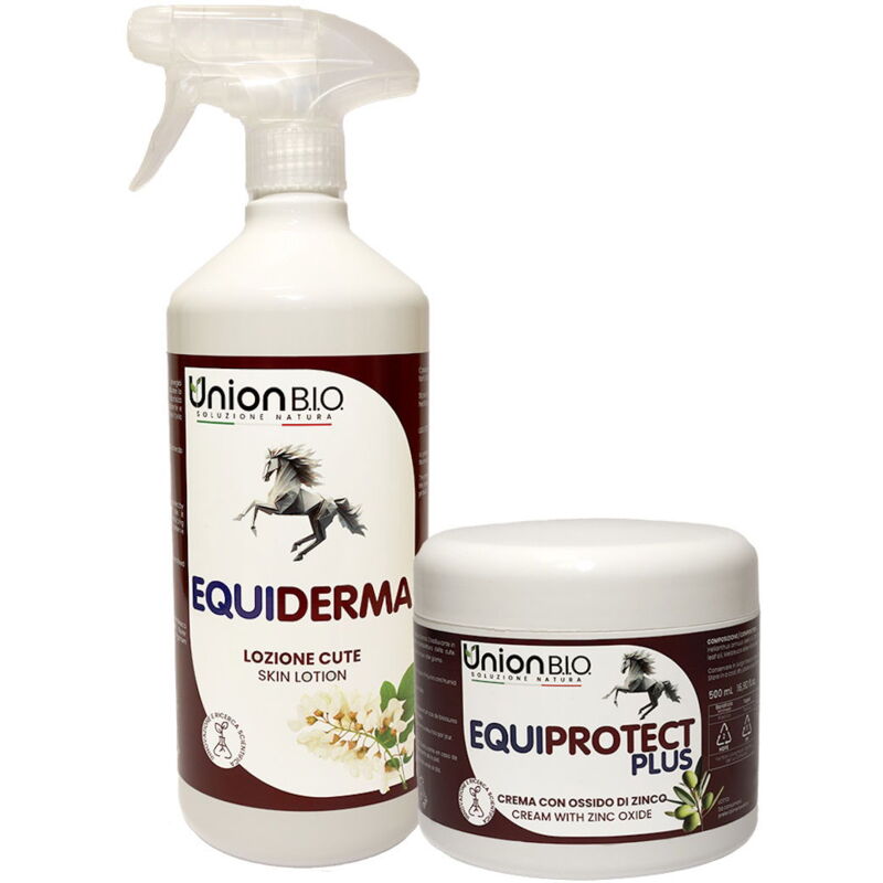 foto del prodotto nsc equiprotect plus crema cute 500 ml pi equiderma lozione cute 1 litro. kit cute forte e sana