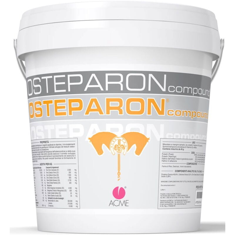 foto del prodotto nsc osteparon compound mangime complementare a base di aminoacidi e oligoelementi ad alta concentrazione secchio 10kg