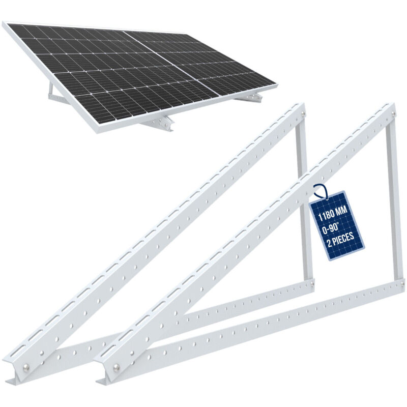 foto del prodotto nuasol noasol supporto per pannello solare altezza fino a 118 cm tetto a terrazza argento