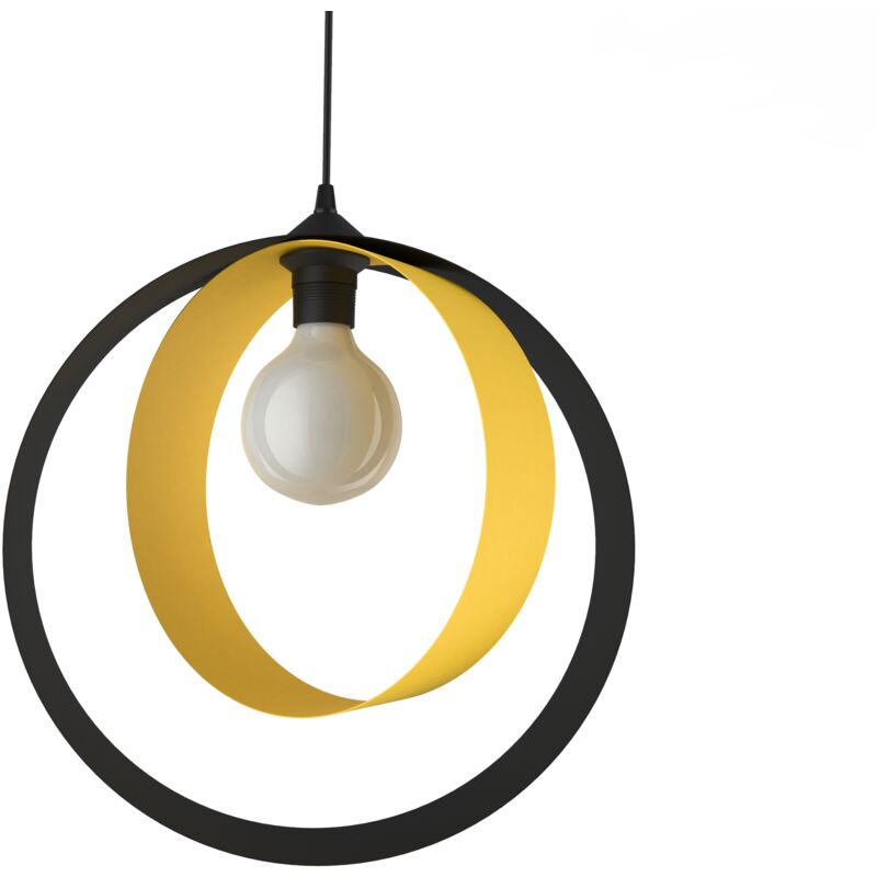 foto del prodotto nucleo sospensione, 1x e27, max 42w, metallo, nero giallo, d.40cm lumicom