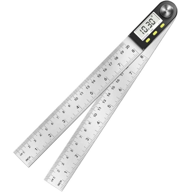 foto del prodotto num rique r gle d angle rapporteur, mesure d angle 0 360 , mesure d angle en acier inoxydable avec cran lcd, r gle en acier inoxydable pour