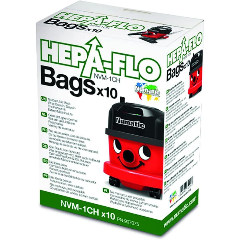 foto del prodotto numatic scatola di 10 sacchetti hepa flo 6 litri aspirapolvere 43671645055992681305