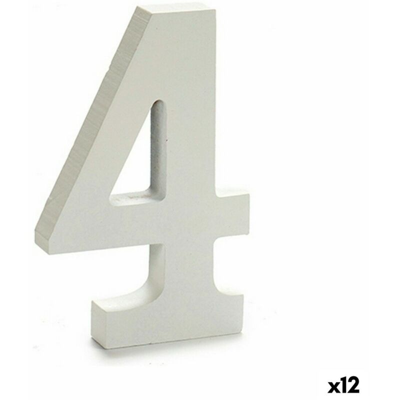 foto del prodotto numeri pincello 4 bianco 1,8 x 21 x 17 cm 12 unit 