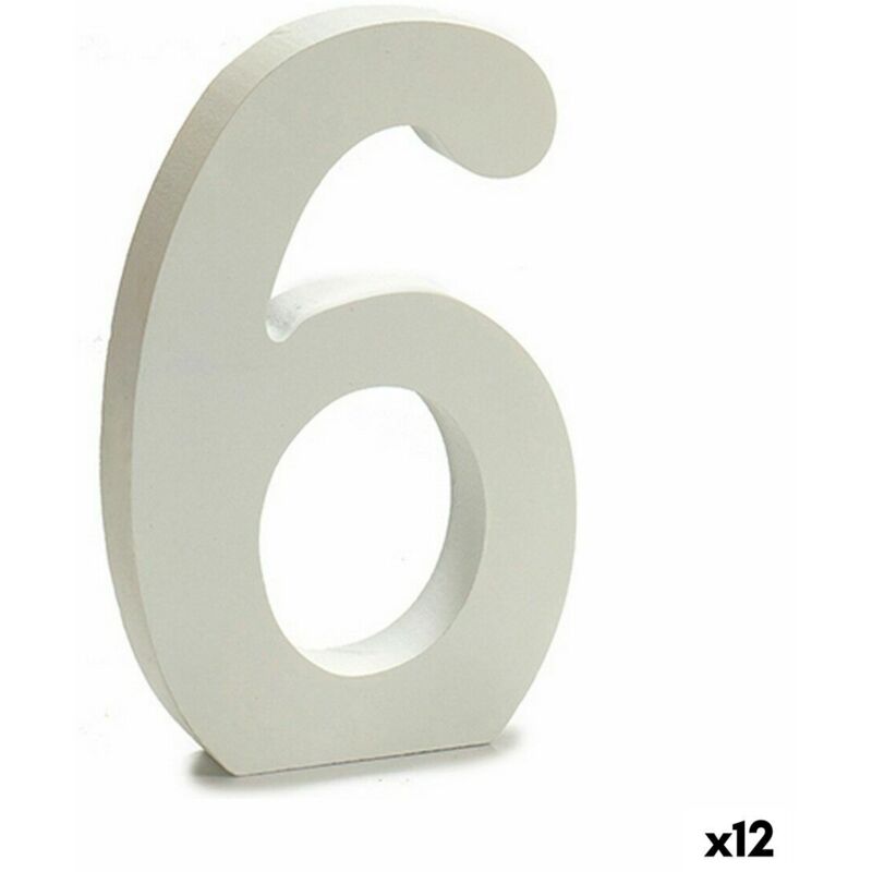 foto del prodotto numeri pincello 6 bianco 1,8 x 21 x 17 cm 12 unit 