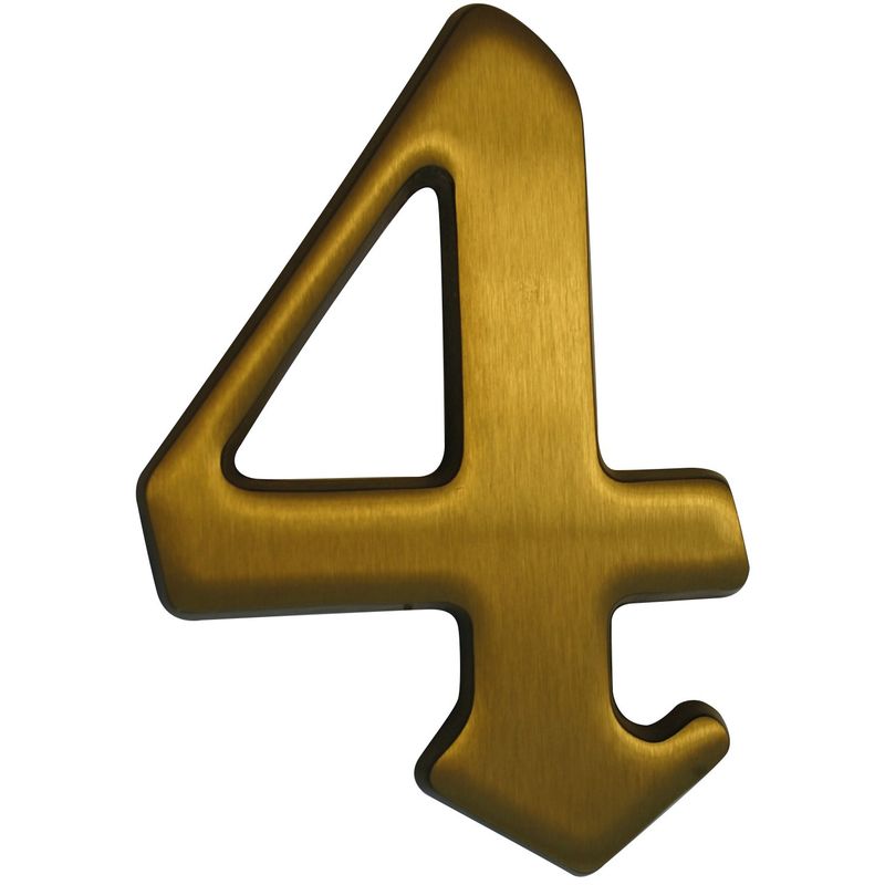 foto del prodotto numero civico 4 bronzo satinato con viti e tasselli, altezza 120 mm, 35160040 k1 alpertec