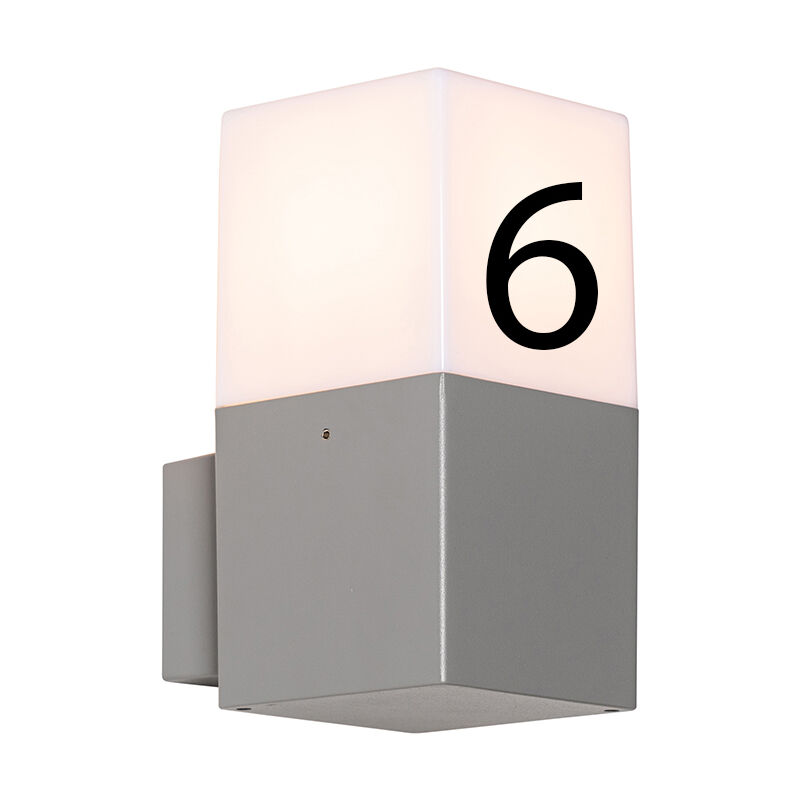 foto del prodotto numero civico illuminato denmark moderno alluminio,plastico grigio bianco allungato max. 1 x watt qazqa