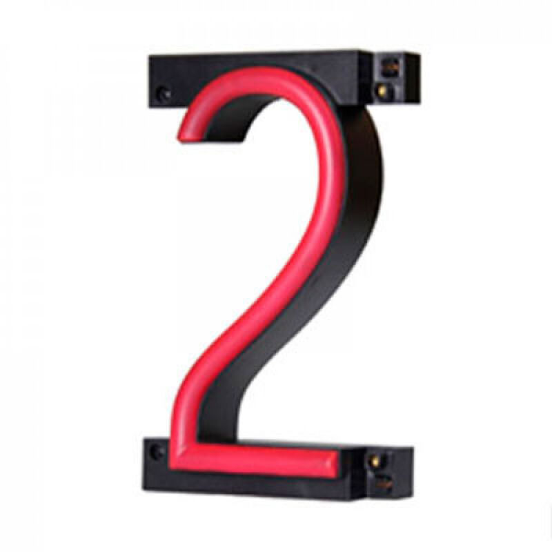 foto del prodotto numero led neon 2 larghezza 84mm altezza 161mm sfondo 38mm