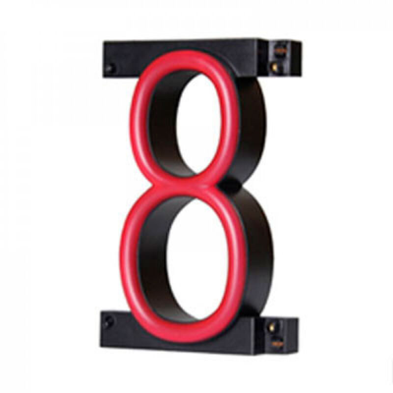 foto del prodotto numero led neon 8 larghezza 90mm altezza 161mm sfondo 38mm