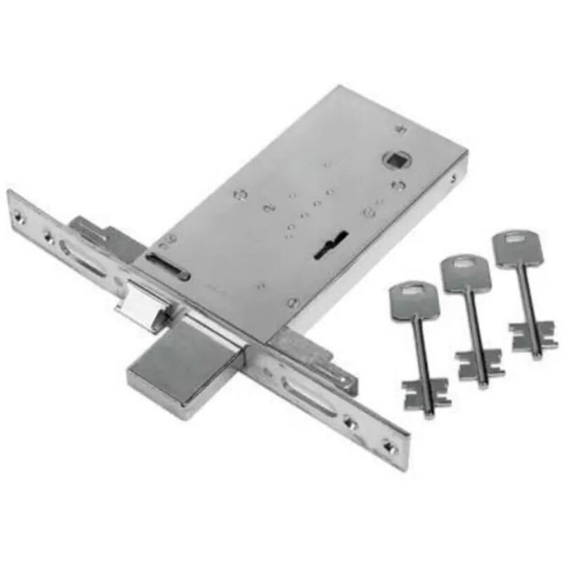 foto del prodotto nuova feb - serratura a doppia mappa per porte in alluminio da fascia art. 6873 6893 feb e90 - scatola 185x81 mm