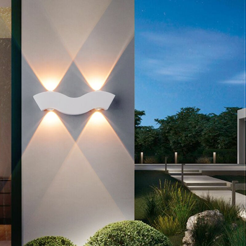 foto del prodotto nuova lampada da parete a led impermeabile cortile balcone recinzione colonna luce semplice creativo esterno giardino luce scale bianco 1pz