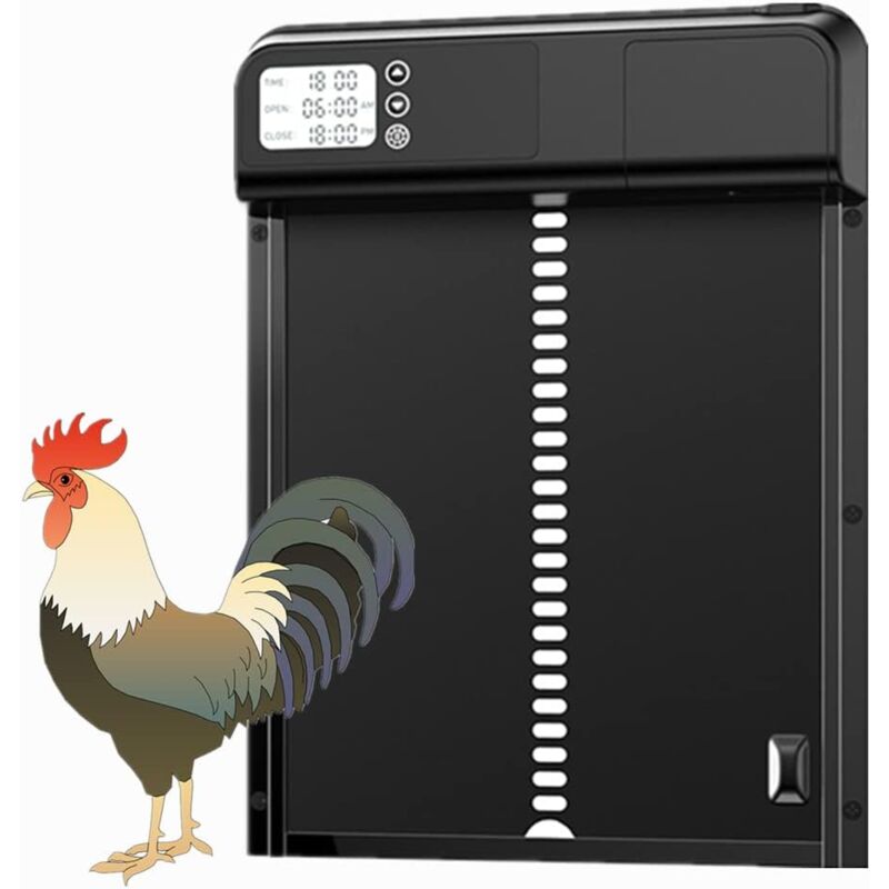 foto del prodotto nuova porta automatica per pollaio, porta per pollaio in metallo 3.0 intelligente, porta per animali in metallo con timer, adatta per polli, anatre,