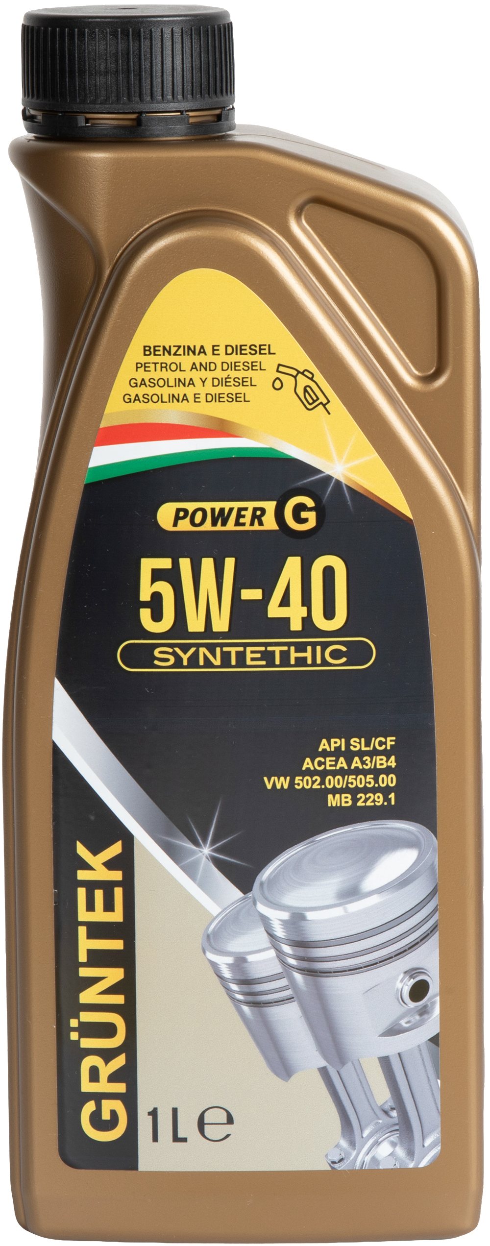 foto del prodotto nuovo lubrificante gruntek 5w 40 a base sintetica con capacit di 1l