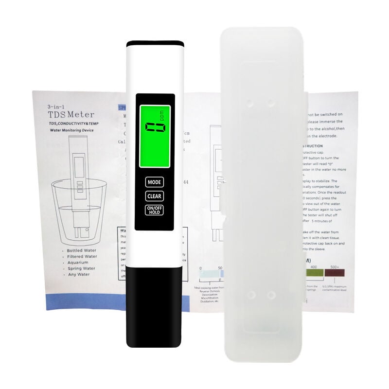 foto del prodotto nuovo misuratore tds digitale 4 in 1 del 2024, tester per l'acqua - misuratore tds ec e temperatura c, f preciso e affidabile - 0-9990 ppm - test