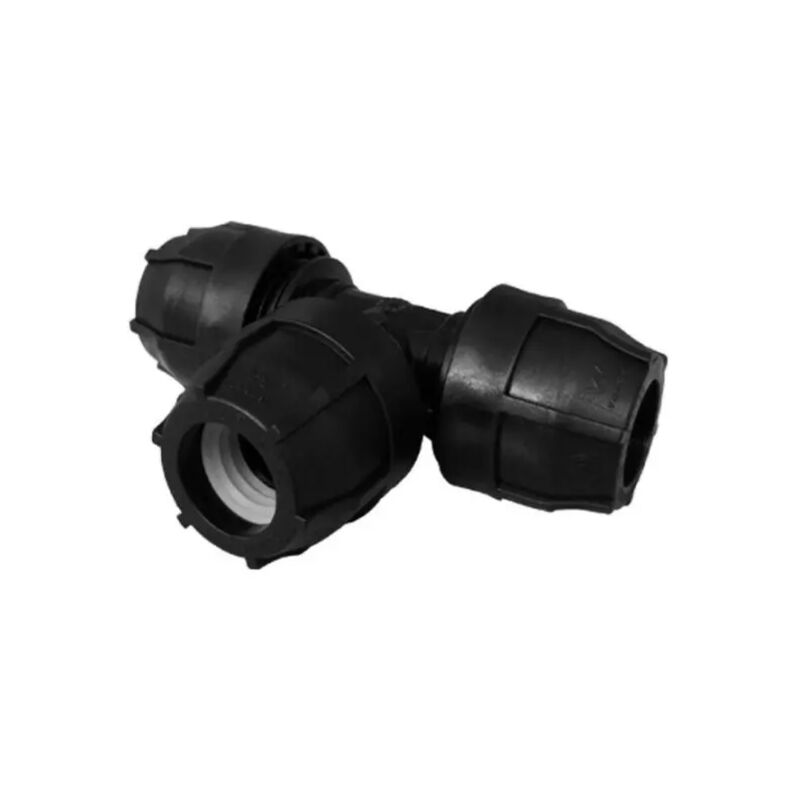 foto del prodotto nupi raccordo a t intermedio a compressione in polipropilene serie elopress 63 pn16