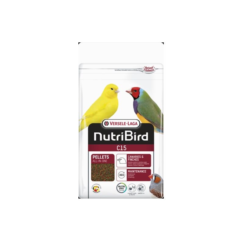 foto del prodotto nutribird c15 food in pellet estrusi per canarini, uccelli tropicali e pinzoni europei, 1 kg