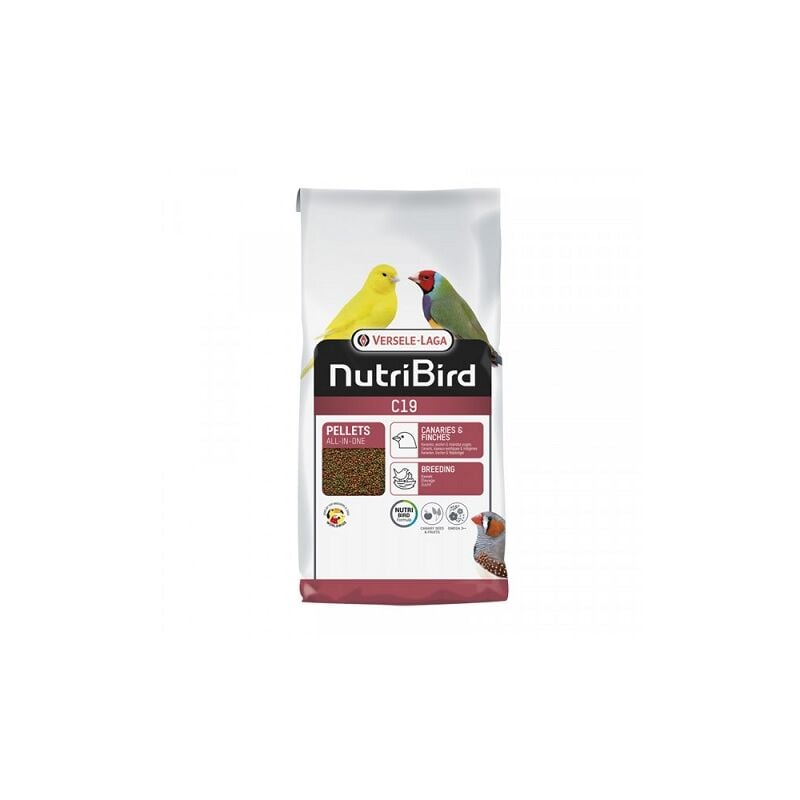 foto del prodotto nutribird c19 food in pellet estrusi per l allevamento di canali, pinzoni tropicali ed europei, 3 kg