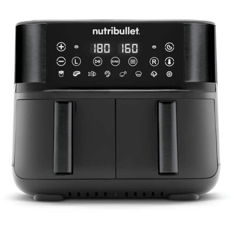 foto del prodotto nutribullet air fryer double bac doppia 8 l indipendente 2850 w friggitrice ad aria calda nero