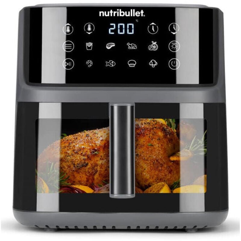 foto del prodotto nutribullet crisplite vision singolo 8 l indipendente 2000 w friggitrice ad aria calda nero