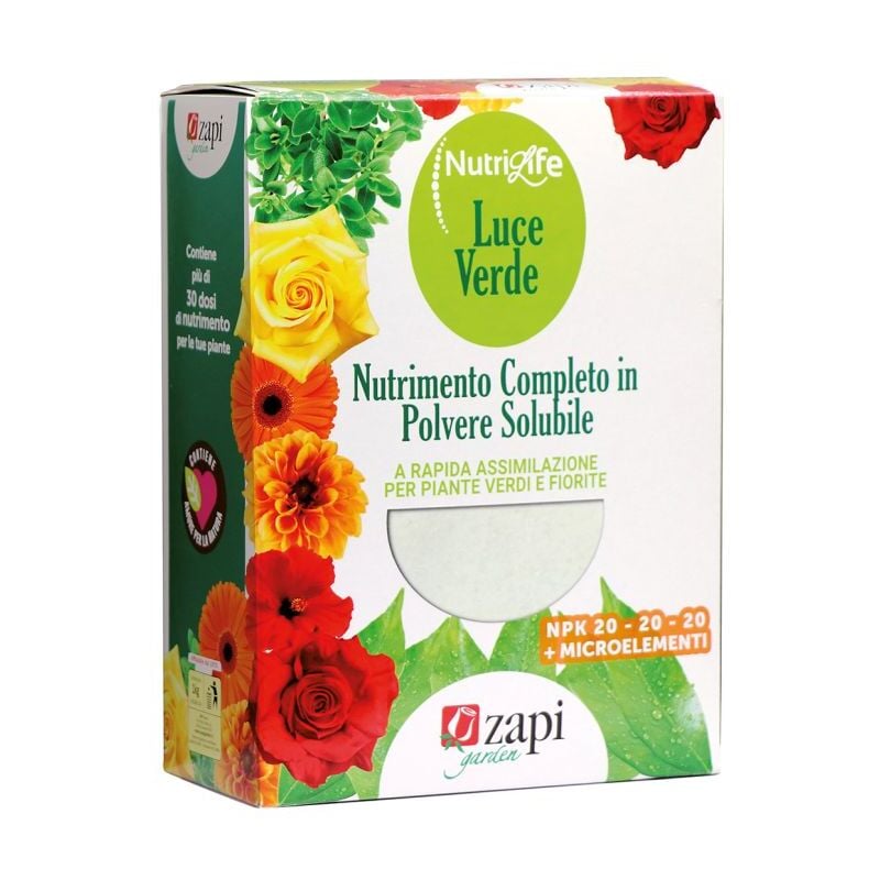 foto del prodotto nutrilife 20-20-20 luce verde concime idrosolubile universale piante 1 kg zapi