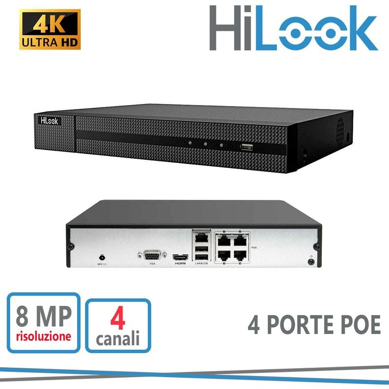 foto del prodotto nvr 4ch poe 8mp 40mbps hilook
