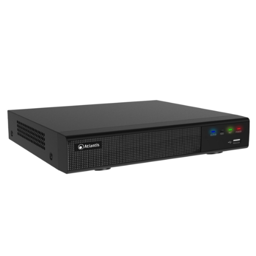 foto del prodotto nvr 9 canali atlantis a11 nvr0904p ak di cui 4 canali poe risoluzione max 8mpx 25fps switch 4 porte poe 45w uscita hdmi 4k vga