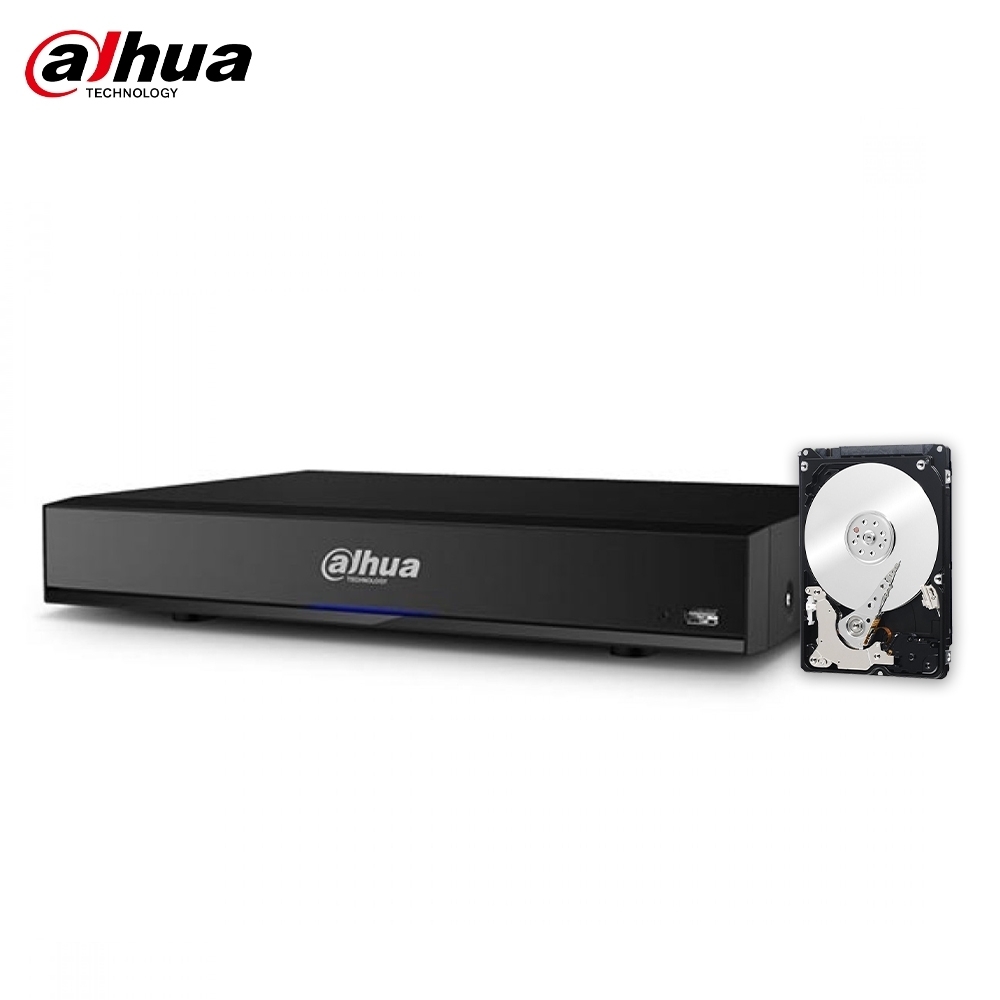 foto del prodotto nvr dahua 8 canali poe ip 4k ultra hd 12 mpx 320 mbps h.265 serie pro hd 1 tb