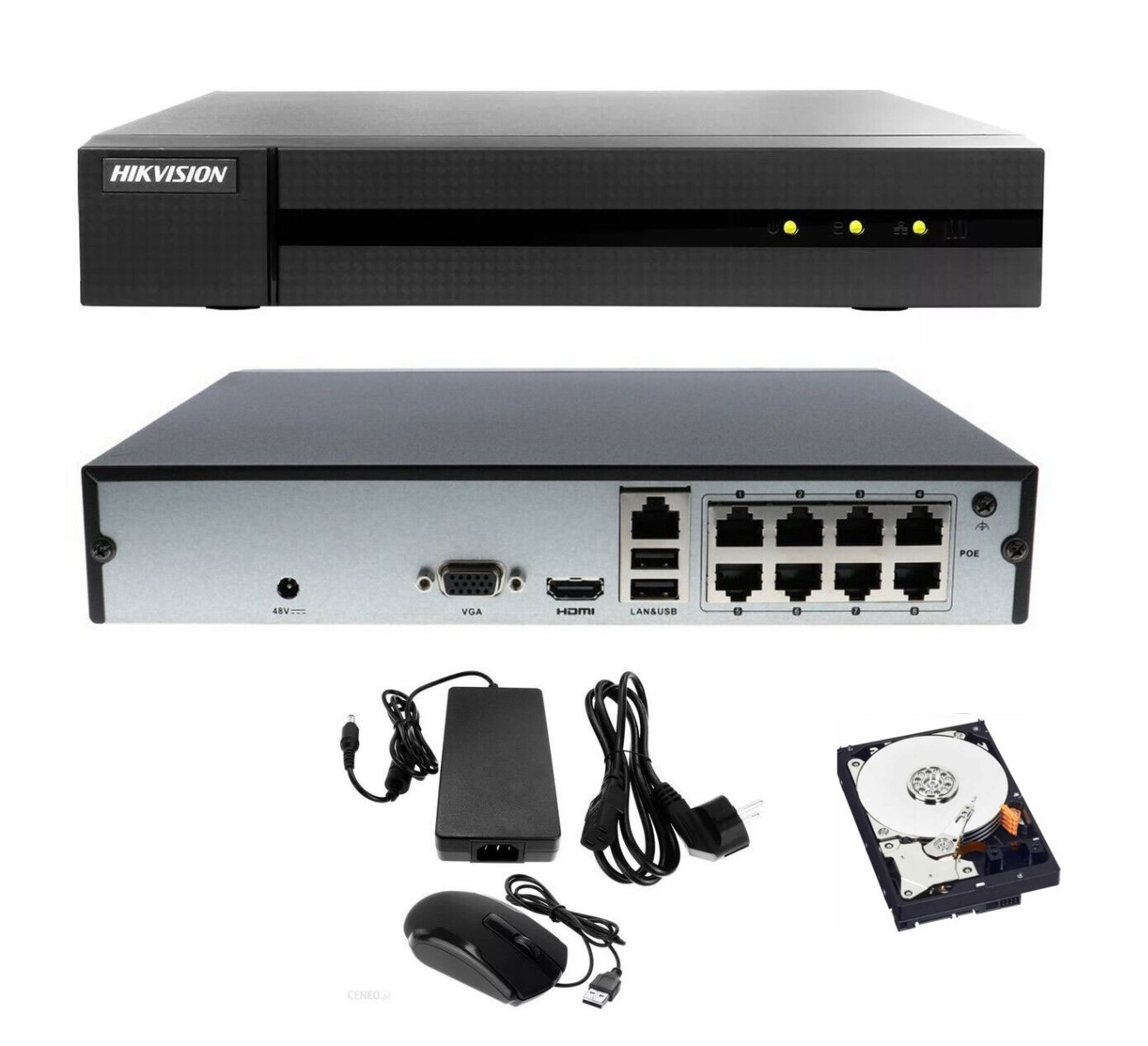 foto del prodotto nvr hikvision 8 canali 4 mpx ip poe cloud p2p hwn 2108mh 8p hd 1 tb