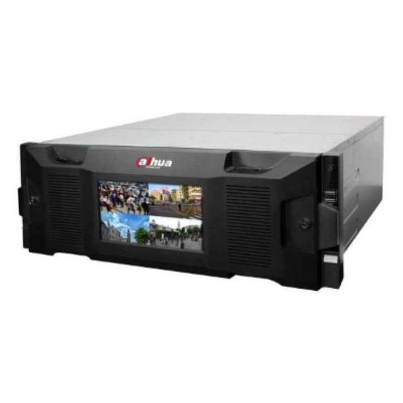 foto del prodotto nvr724dr 256 videoregistratore nvr 256 canali ip fino a 12mp con monitor integrato,doppio alimentatore, alloggia 24 hdd. supporta analisi video da